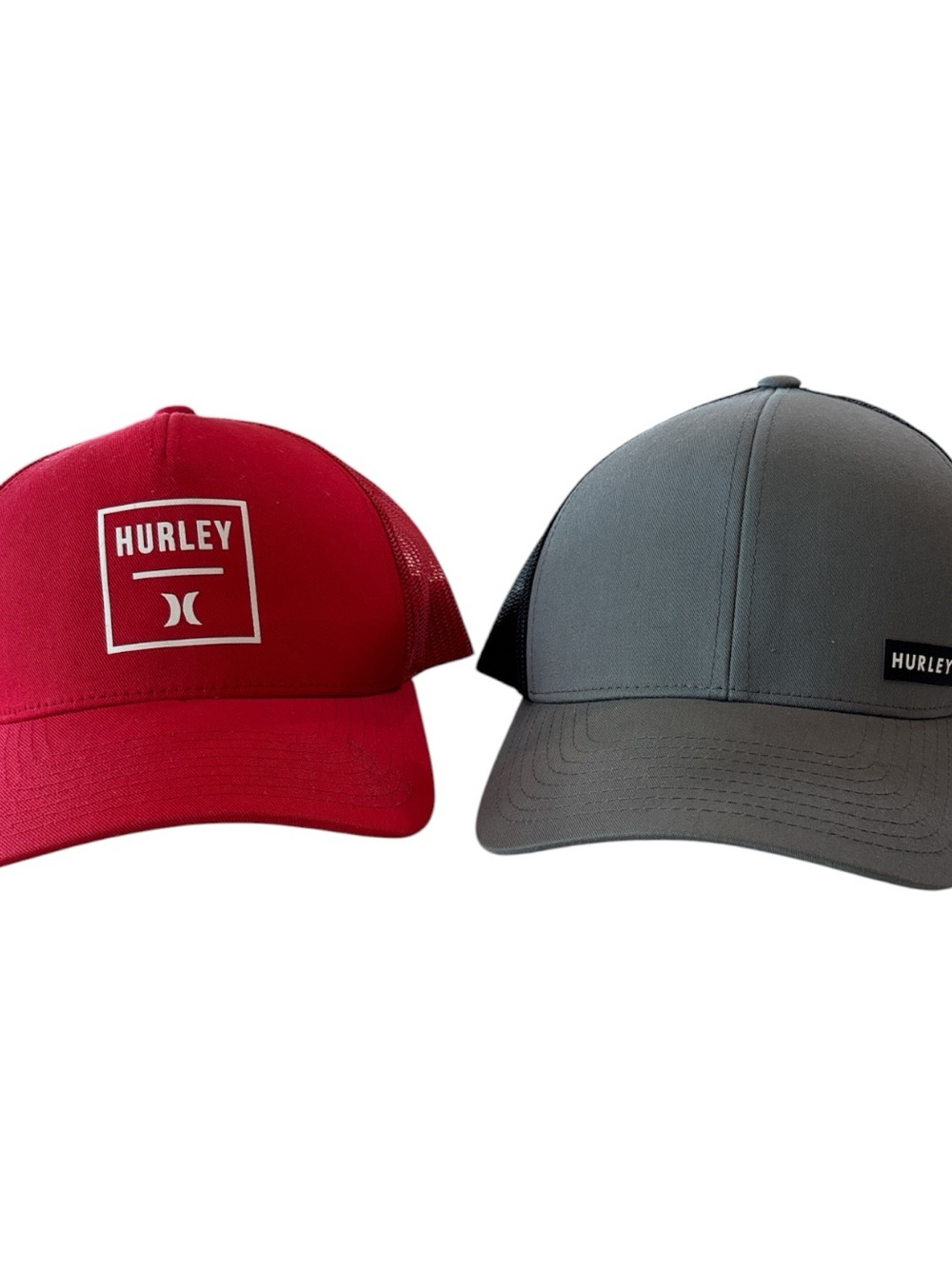 Set of Two Hurley Men's Adjustable Trucker Cap - Red and Black